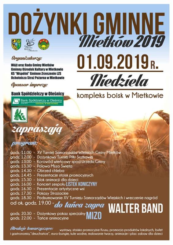 Dożynki gminne w Mietkowie 2019